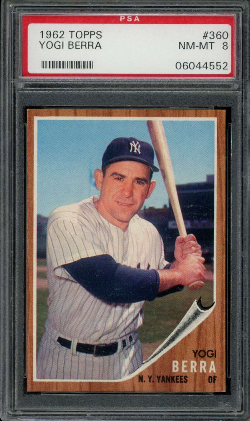 1962 Topps #360 Yogi Berra PSA 8 Yankees (4552)