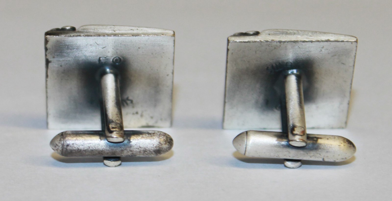 Swank Silver Tone Square Cufflinks Industrial Sta… - image 4