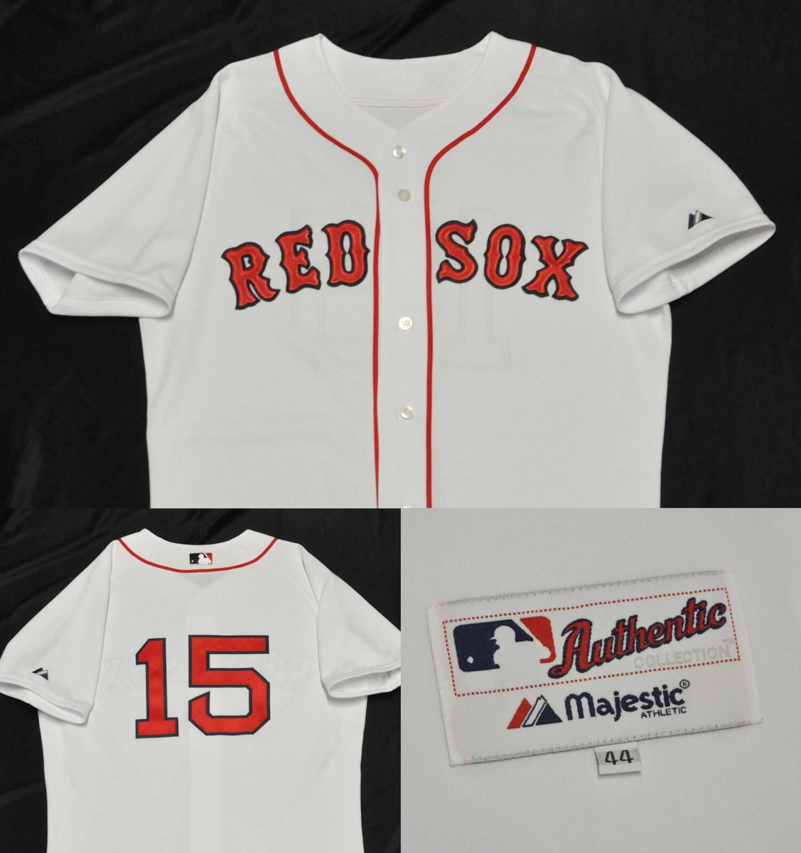 DUSTIN PEDROIA #15 BOSTON RED SOX MAJESTIC AUTHENTIC JERSEY SEWN MEN 44 L