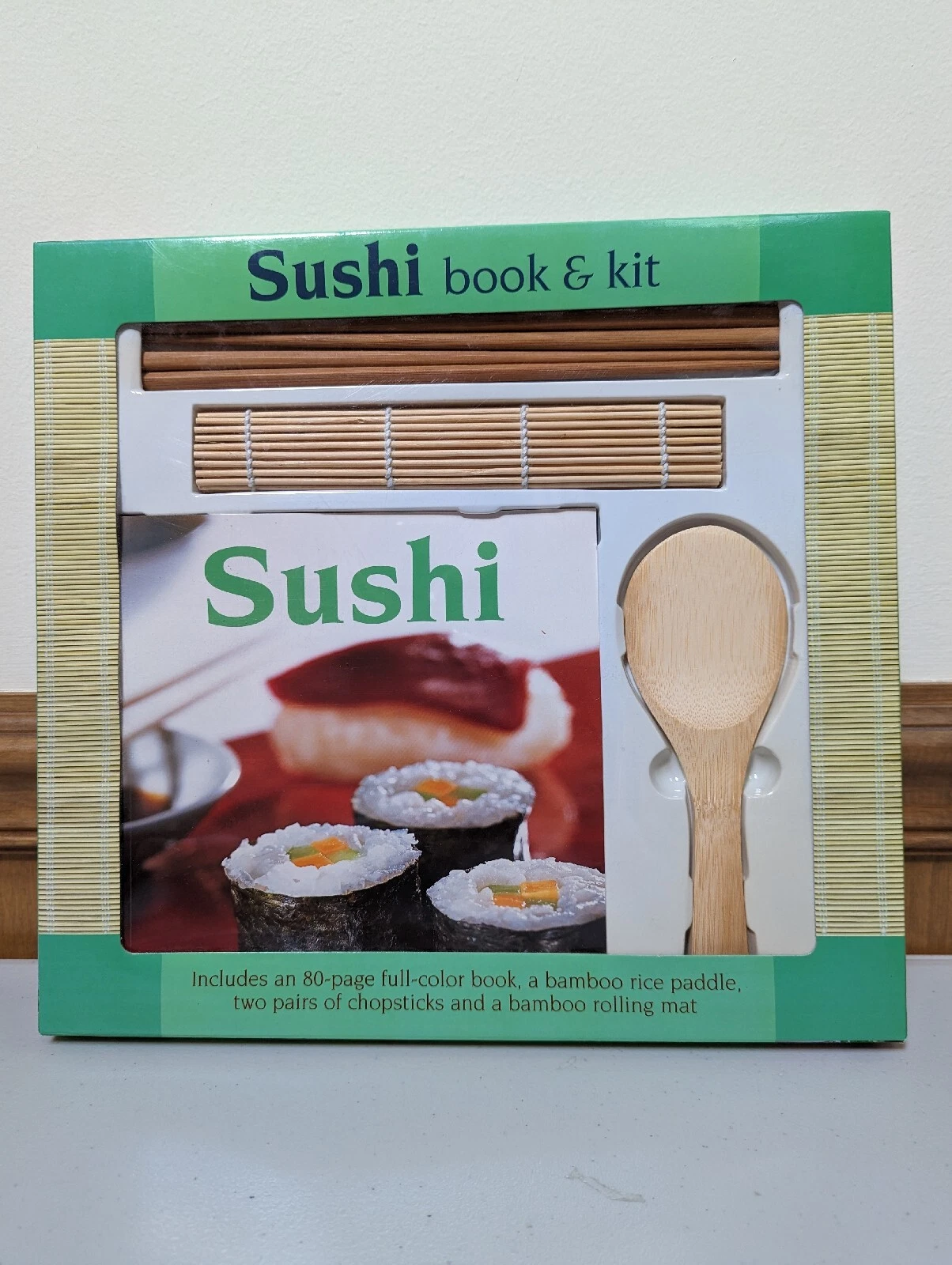 Sushi Book & Kit Includes Full-Color Book, Paddle, 2 Chopsticks, & Rolling Mat
Opens in a new window