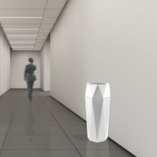 Open-Top Commercial Garbage Can Silver Indoor Large Trash Can 27.56in Lid 25L 