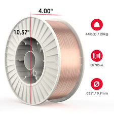 ER70S-6 .035" 0.9mm-44 Lbs Spool Carbon Steel Mig Solid Welding Wire