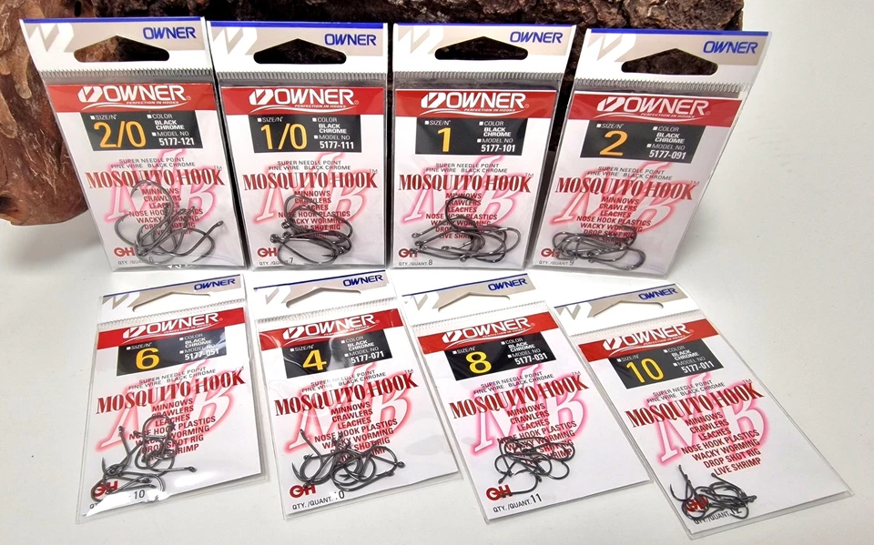 Owner Mosquito Hook Finesse Wacky Drop Shot Haken Gr. 1 2 4 6 8 10 1/0 2/0 Japan - Bild 1 von 1