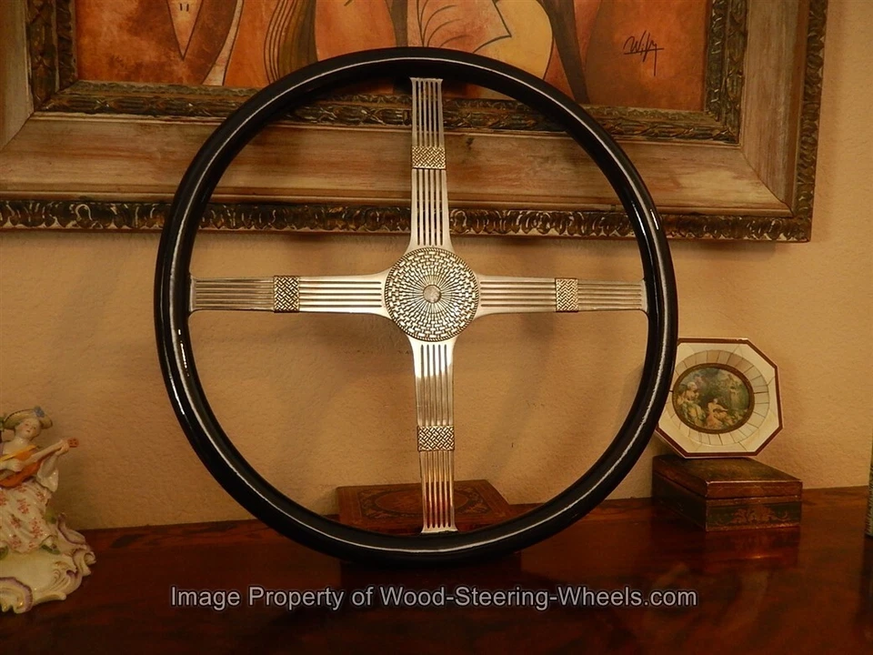 Bugatti? Volante Banjo Wood 1930 - 1940 44 cm Art Deco - Imagem 3 de 4
