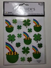 Pot of gold and rainbow🌈 stickers. 8 stickers St Patrick's Paper  Crafts🍀 G38