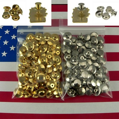 #ad QTY 10 100 Locking Flathead Lapel Pin Back Clutch Clasp Fastener Military Sports $51.44