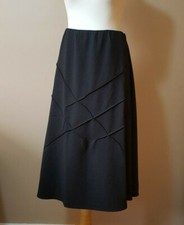 DAMART SIZE 12 L29 BLACK 3/4 LINED FLARE ELASTICATED PULL ON SKIRT