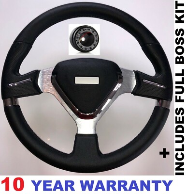 SPORT RACING RACE STEERING WHEEL 350MM AND BOSS KIT FITS VW GOLF + MORE
