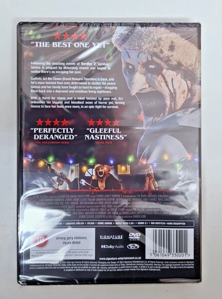 TERRIFIER 3     BRAND NEW SEALED GENUINE UK DVD - Image 2 of 2