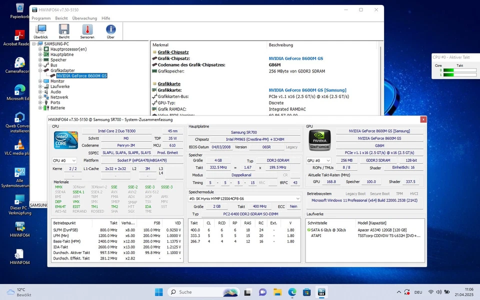 Notebook Samsung R700, 17 Zoll, Win11 - Bild 4 von 4