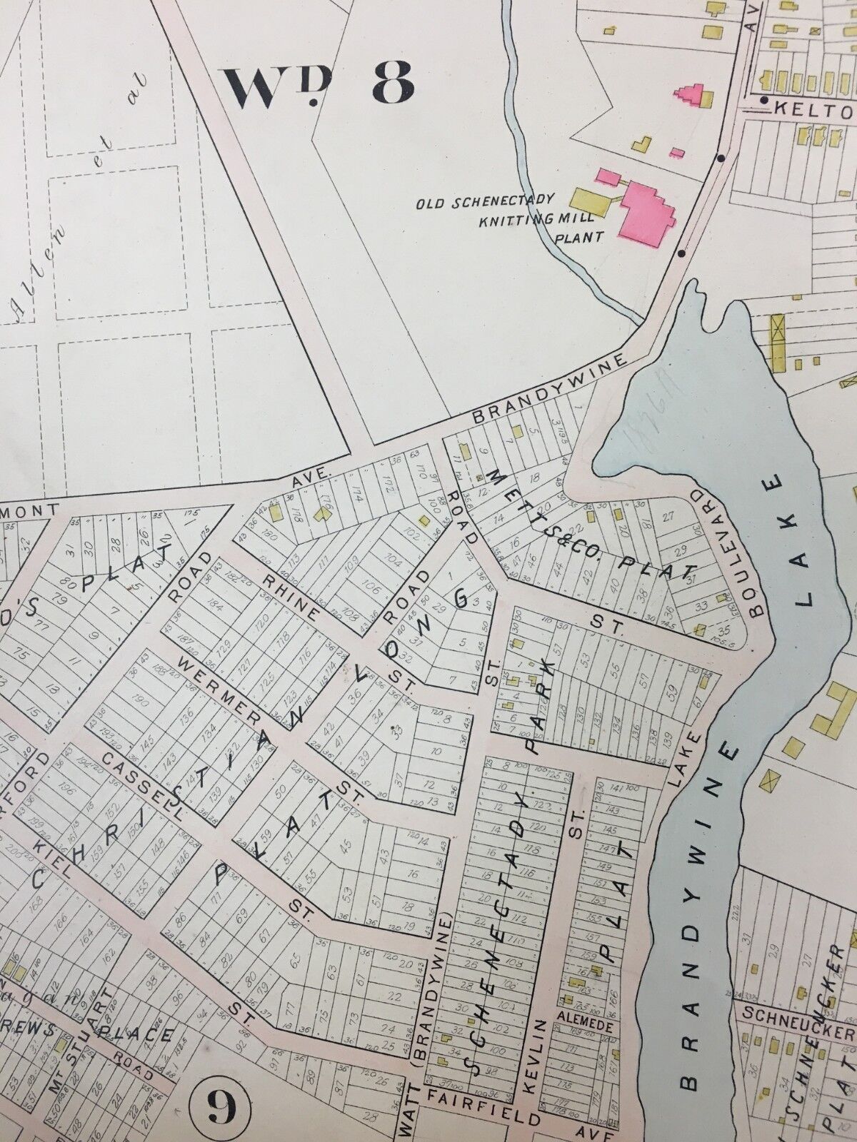 1905 SCHENECTADY NY ST JOHN'S JOSEPH AND VALE CEMETERY BRANDYWINE PARK ATLAS MAP Wysoka jakość, niska cena