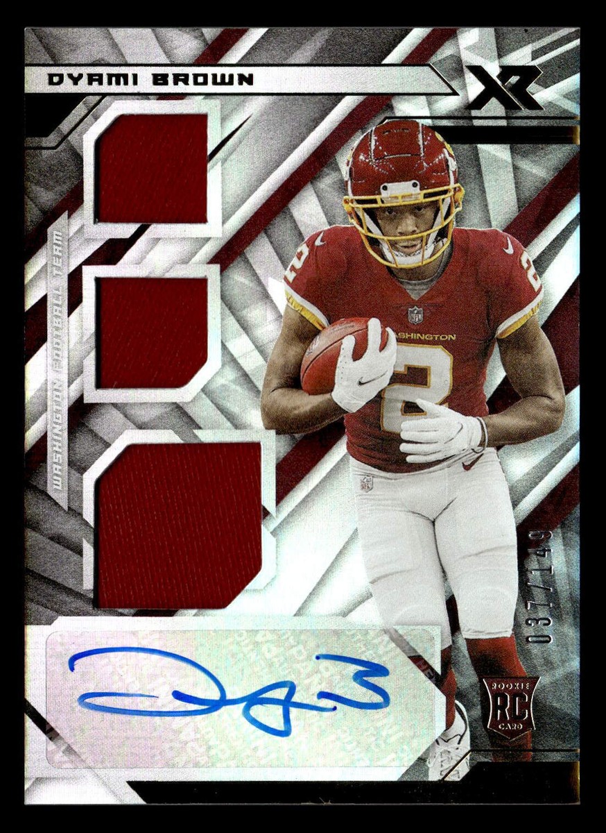 2021 Panini XR #225 Dyami Brown Triple Patch Rookie Auto