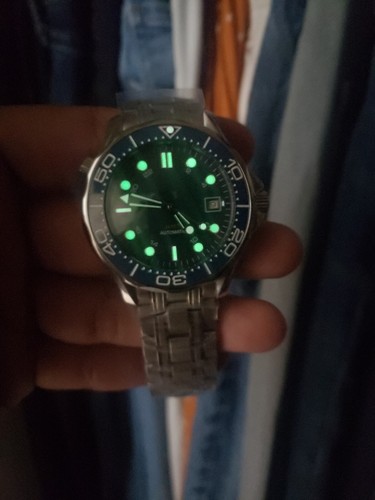 007 NTTD Homage Seamaster Homage Omega Watch Blue Date Steel Bracelet NATO Lume | eBay