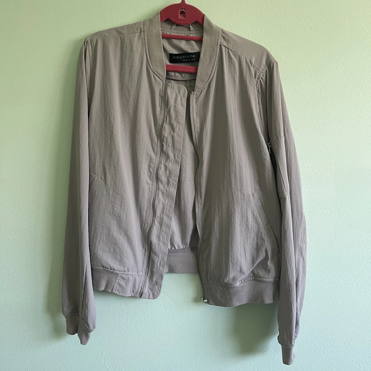 Women's gray bomber clearance jacket