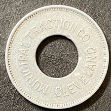 Cleveland Municipal Traction Co. Alum 1906 3¢ Ticket Token 22mm Scarce