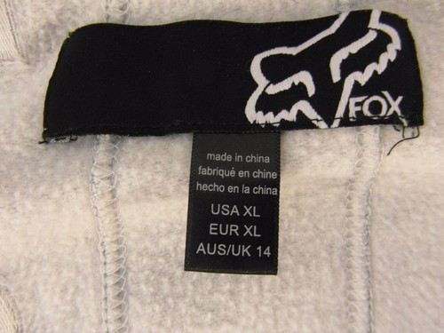 Youth Children Unisex Fox Motocross Racing Light Gray Full Zipper Jacket 30954 - Picture 9 of 12