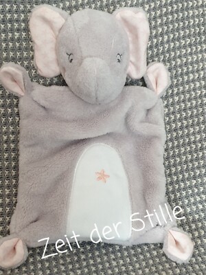 DOPODOPO BABY FEHN Schmusetuch Kuscheltuch Elefant grau rosa weiß Stern NEU