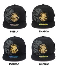 Mexican Mexico State Federal Logo Embroidered Snapback Flat Bill Baseball Cap
