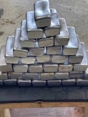 30 lbs Hand Poured Aluminum Ingots Bars Almost Full Priority Med