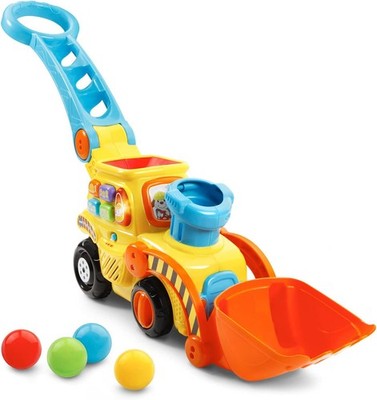 VTech Yellow Pop a Balls Push Bulldozer Toy