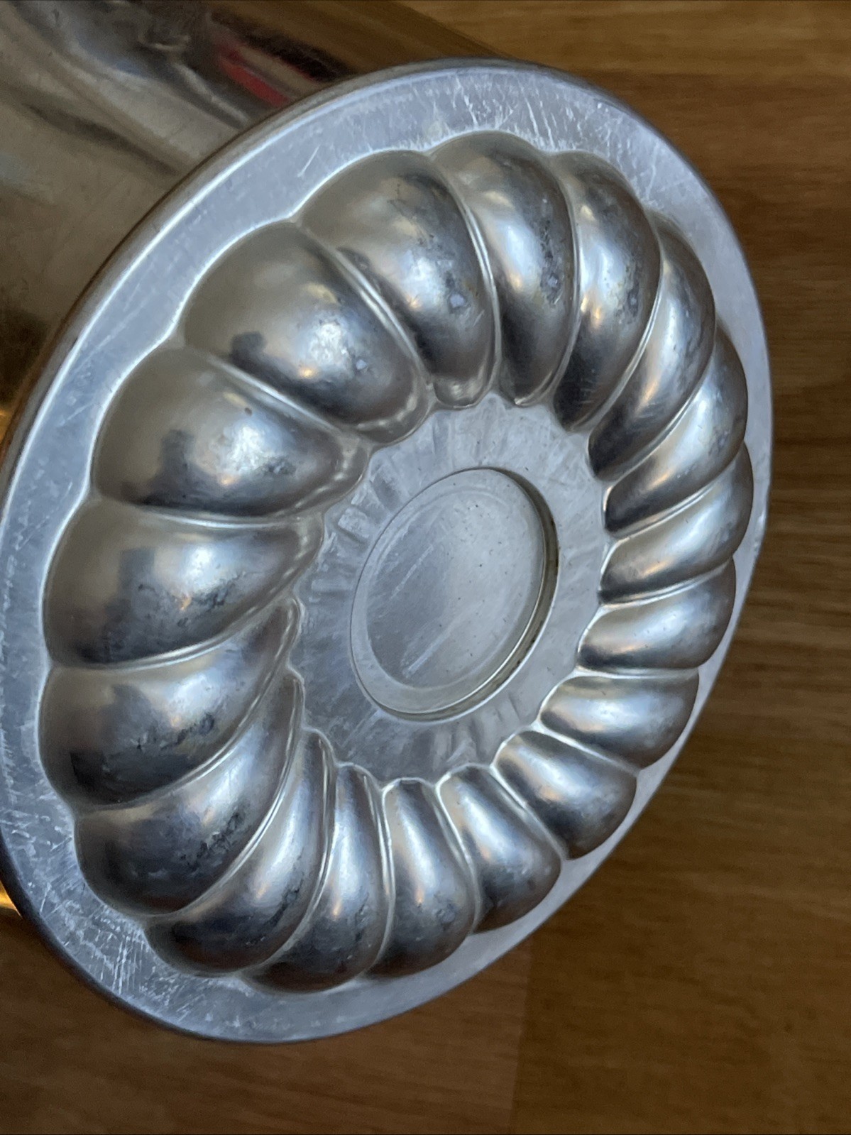 Vintage Tin Bundt Cake Baking Pan Jello Mold with lid West Germany Farmhouse