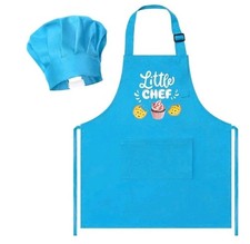 Kids Apron Chef Hat Set - Machine Washable, Ideal for Creative Play