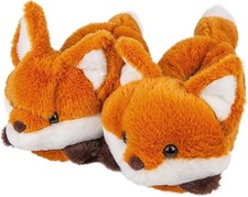 Women'S Slippers Cute Wild Animal Fuzzy Plush Funny Slippers Novelty Fox