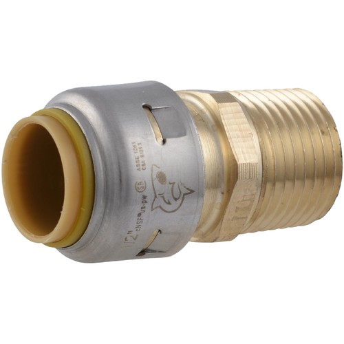 Sharkbite Max 1/2 Inch Brass Push To Connect Male Adapter Plumbing Fitting