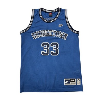 Vintage Nike Georgetown Hoyas Patrick Ewing 33 Basketball Jersey Blue Mens M