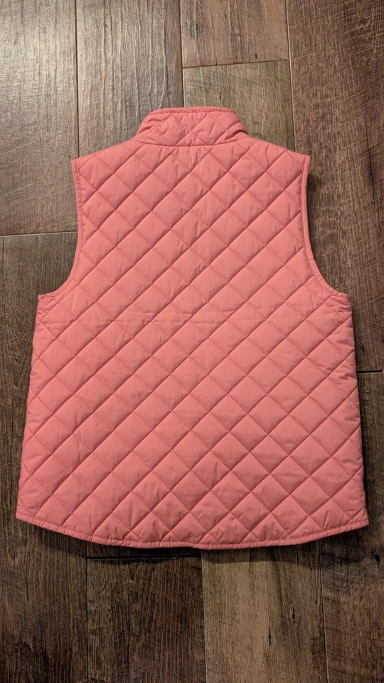 Chaleco acolchado Crewcuts niñas rosa medio bolsillos con cremallera completa Foto 3 de 4