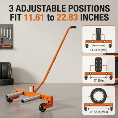 500 LBS Heavy-Duty Adjustable Tire Wheel Dolly Cart 6.5-24.5'' Tire Tires Lifter