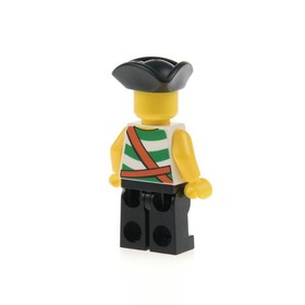 1x Lego Minifigure Pirates II Pirate Green White Trident Hat Sailor 6240 pi106