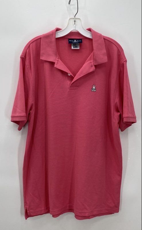 Psycho Bunny Men's Polo Pink Shirt - Size 7