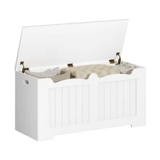 39.4" Storage Chest, Storage Bench Trunk with 2 Hinges, Wooden Box, Lift-Top ...