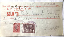 HISTORIC 1918 WW1- E. F. HUTTON STOCK TRANSFER DOCUMENT!