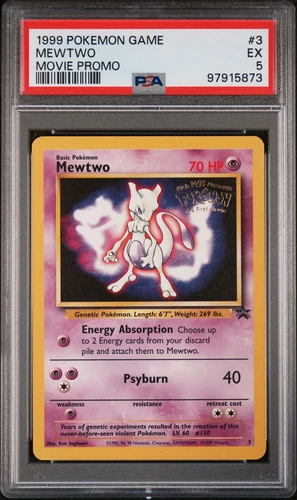 1999 POKEMON GAME MOVIE PROMO #3 MEWTWO PSA 5