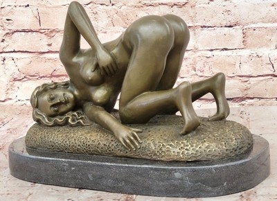 ORIGINAL JOHN KOCH NUDE LADY BRONZE SCULPTURE MARBLE NUDE HOT CAST FIGURINE SALE