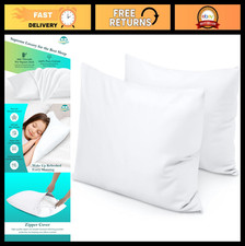 Soft 100 Egyptian Cotton Travel Pillow Cases 14x20 - Set of 2, Zipper Closure,