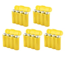 5 Pack AA / AAA / CR123A Gold Battery Holder Storage Cases