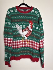 Christmas Sweater Rooster Farm Country Holiday Ugly Christmas Sweater