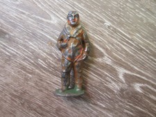Vintage Grey Iron Lead Figure Aviator Pilot not magnetic