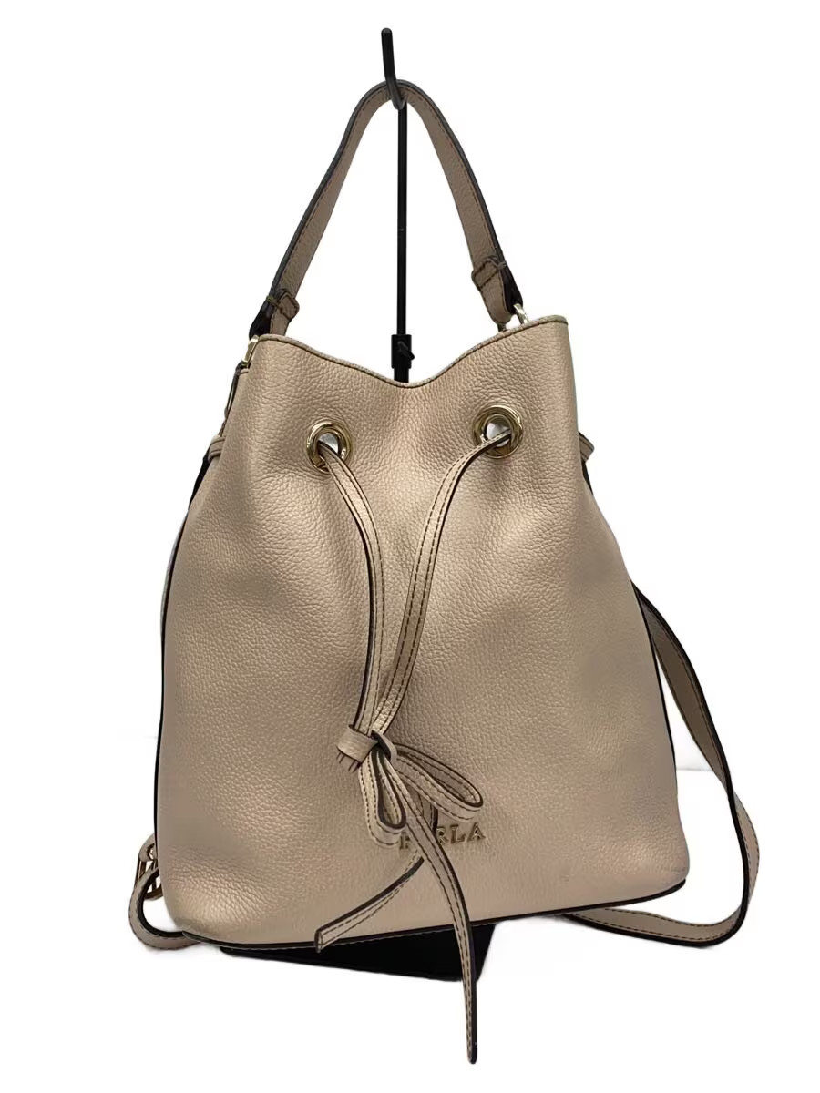 FURLA Shoulder Bag Leather BEG Plain