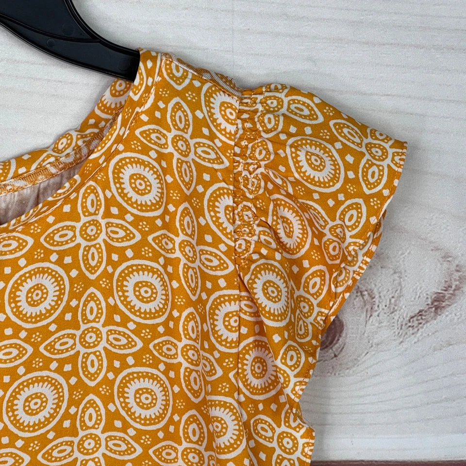 Blusa Philosophy Top Mujer Mediana Amarilla Geométrica Manga Acampanada Tejida Foto 3 de 4