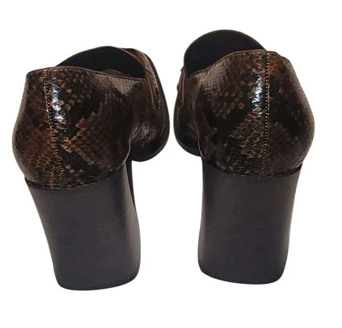 Nuevo con etiquetas Zapatos de salón Asos Talla 8 EU39 Mujer Marrón Piel de Serpiente Tacón Grueso Estilo Años 90 Y2k Foto 3 de 4