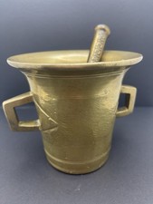 Vintage CORICIDIN Brass Mortar & Pestle Pharmacy Advertising Apothecary