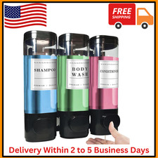 Shampoo and Conditioner Dispenser,Shower Soap Dispenser 3 Chamber No Drill Wall