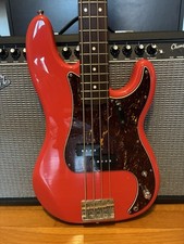 RARE 2012 Squier by Fender MIC Classic Vibe 60's Precision Bass Fiesta Red.