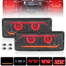 2x Rectangle Led Stopturntailbrake Backup Reverse Truck Trailer Tail Lamp