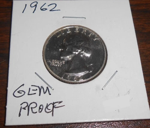 1962 SILVER WASHINGTON QUARTER -GEM PROOF