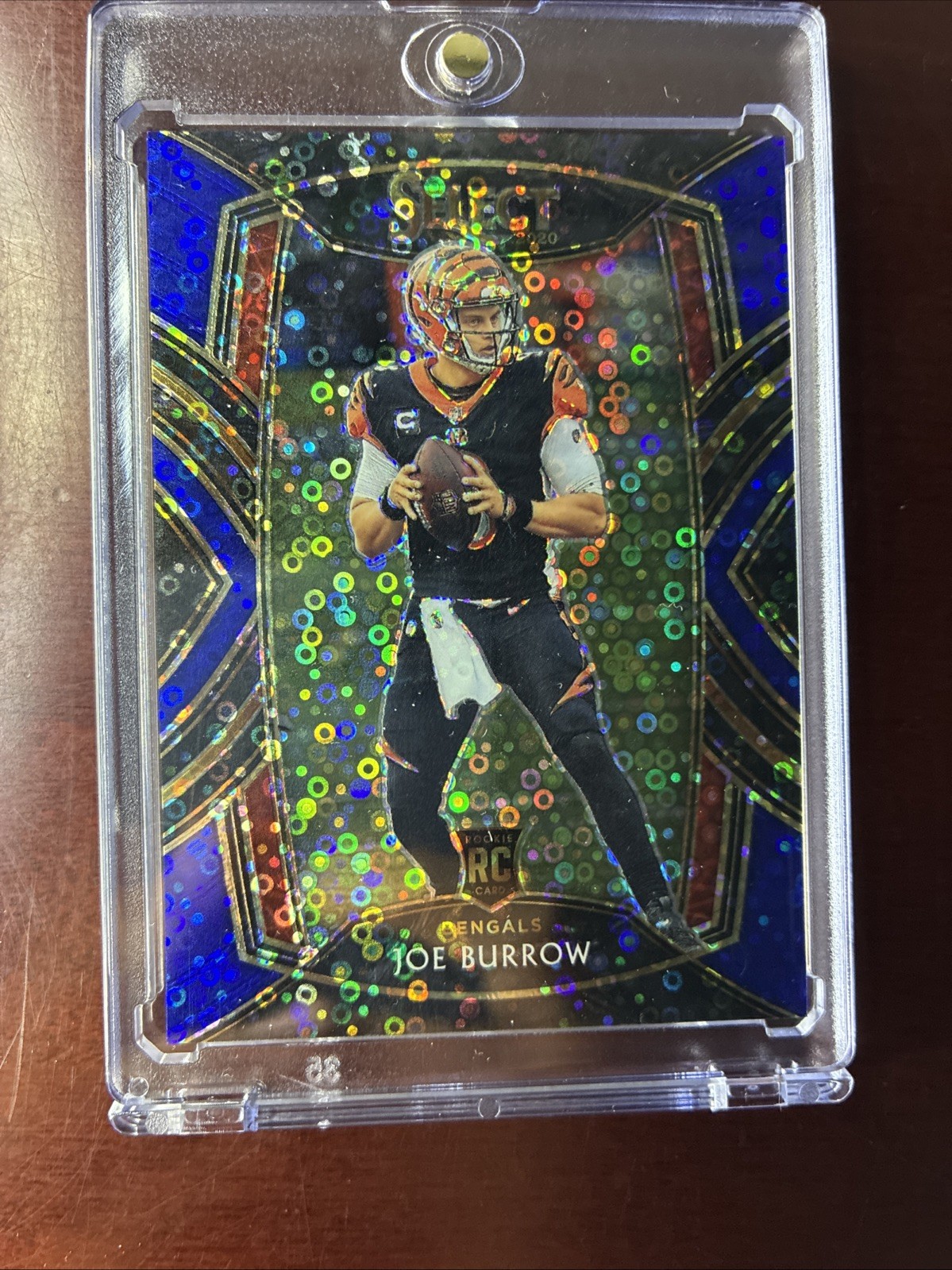 2020 Panini Select - Club Level Joe Burrow #246 Blue Disco Prizm SSP RC /25